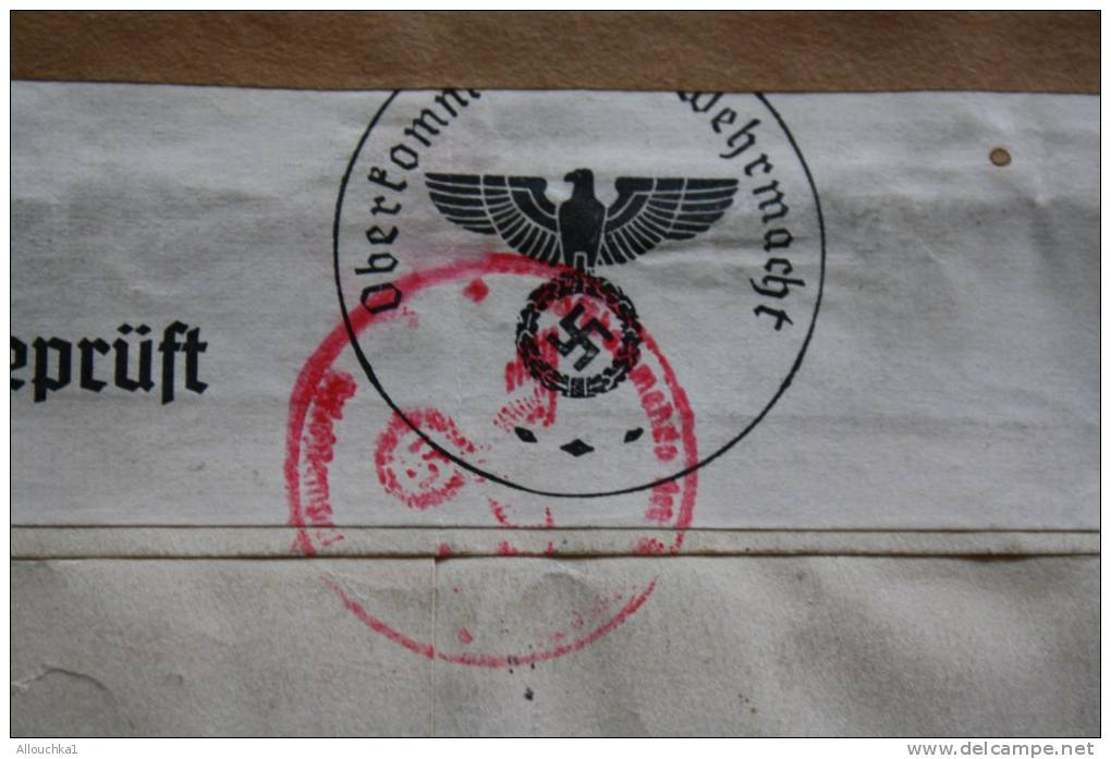 Lettre Letter  Anschreiben —>Allemagne IIIé Reich De Francfurt Main>Bande De Censure Gepruft Oberkommando Der Wehrmacht - Briefe U. Dokumente