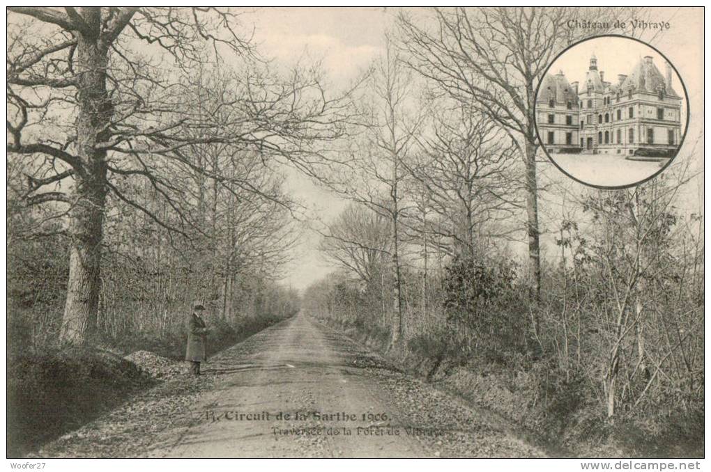 CIRCUIT DE LA SARTHE 1906 , AUTOMOBILE ,  N°14 , Traversée De La Forêt De VIBRAYE - Vibraye