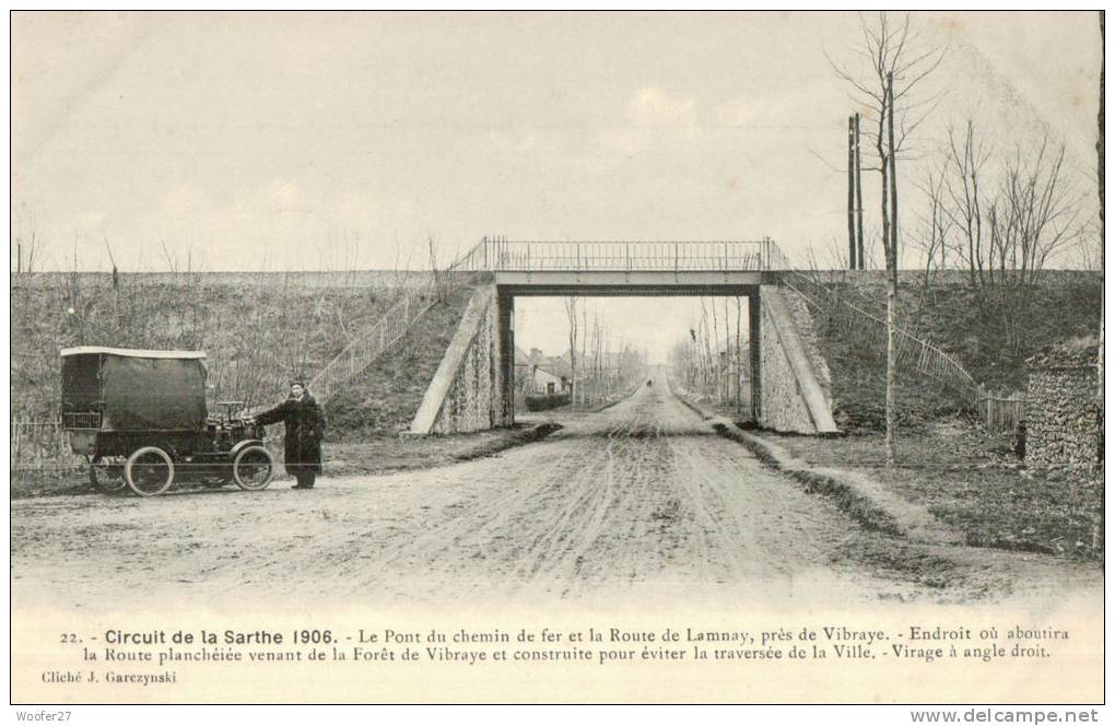 CIRCUIT DE LA SARTHE 1906 , VIBRAYE , BELLE VOITURE - Vibraye