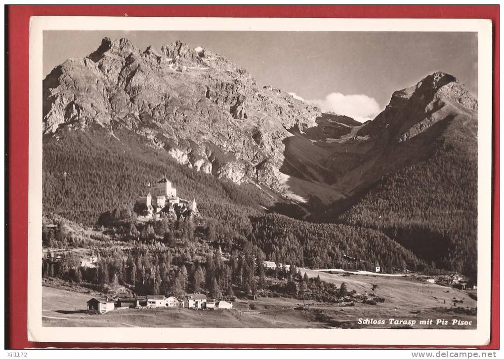 Q0573 Schloss Tarasp Mit Piz Pisoc. Cachet Scuol Schuls.Feuerstein. - Scuol