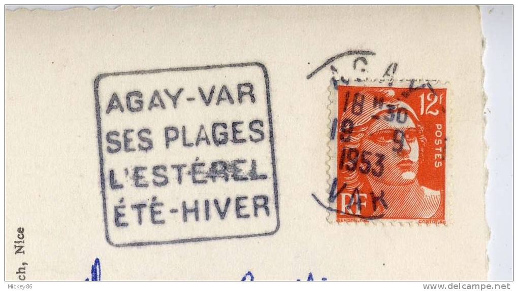 AGAY--1953--La Baie ,cpsm  10 X 15  N° 891  éd Frank--beau Cachet Daguin Au Verso"AGAY-VAR....." - Other & Unclassified