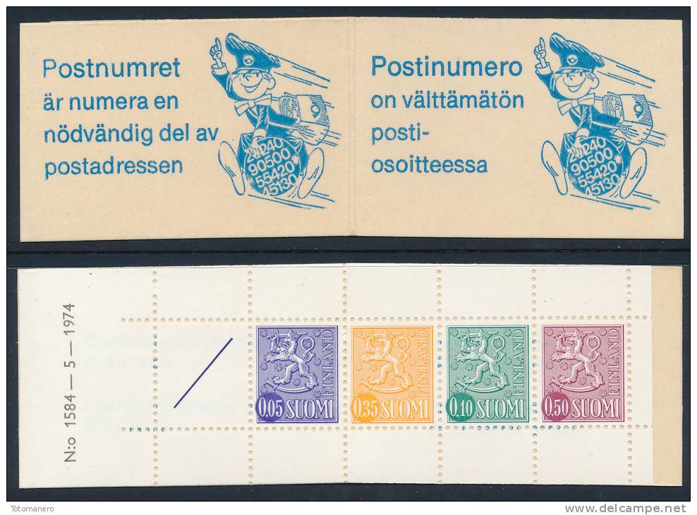 FINLAND/Finnland 1974 Coat Of Arms Lion, Slot Machine Booklet HA10 (1584)** - Booklets