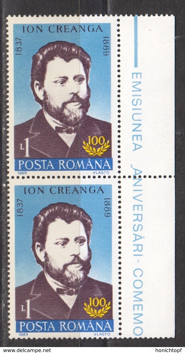 Rumänien; 1989; Michel 4555 **; Ion Creanga - Unused Stamps