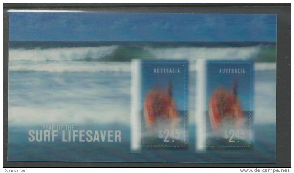 $4.90 Lifesavers 2007  Inflatable Rescue Boat 3d Stamps Boat Moves When Stamps Are Moved  Complete Self Adhesive Unused - Blocks & Sheetlets