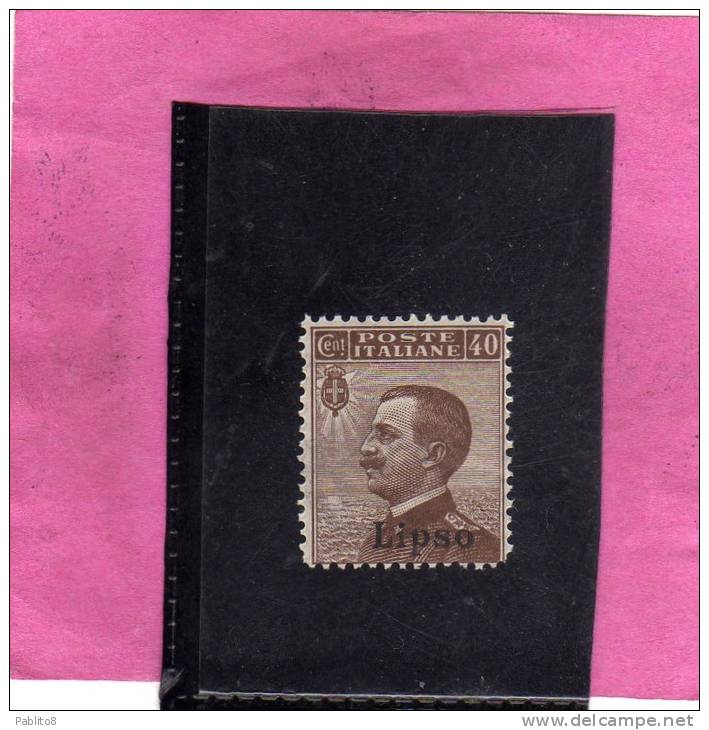 COLONIE ITALIANE EGEO 1912 LIPSO 40 CENTESIMI MNH BEN CENTRATO - Egée (Lipso)