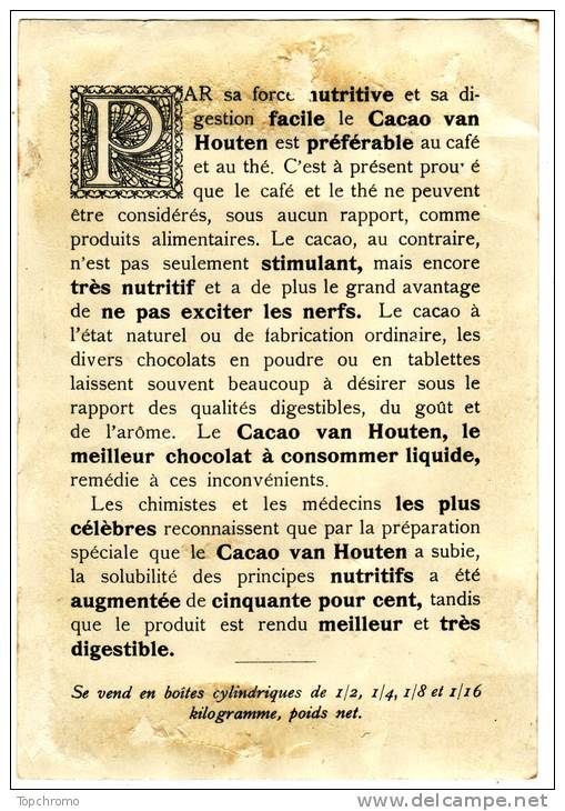 CHROMO Cacao Van Houten Enfants Admiratifs Nid Chien Oiseaux Arbre Fleurs Campagne - Van Houten