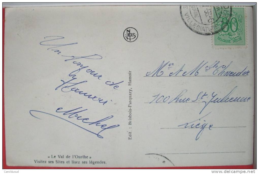 CP HAMOIR Chateau Lassus Edition Nels Brisbois Pasquazy Val De L Ourthe Voyagé 1955  Rare Vue - Hamoir