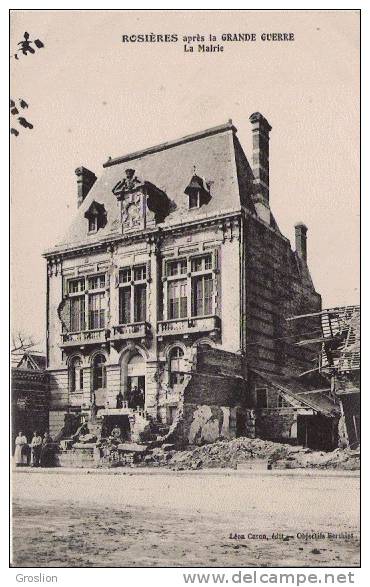 ROSIERES  (EN SANTERRE ) APRES LA GUERRE LA MAIRIE - Rosieres En Santerre