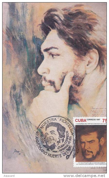 Ernesto Che Guevara With Stamps Che  Cuba 40 Anniversario Muerte Del Che - Argentinië