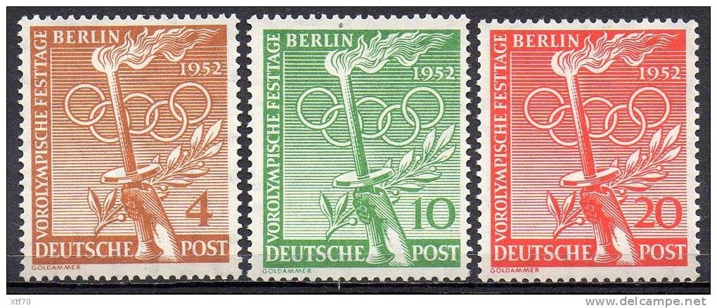 GERMANY (WEST BERLIN) 1952 Olympic Games Festival, Berlin - Unused Stamps