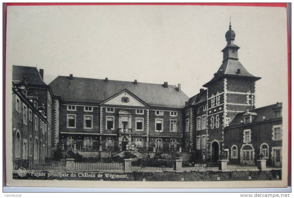 Lot 2x Cp Chateau De Wegimont Facade Principale Et Fossé Facade Ouest Nels Thill Voyagé 1919 Micheroux Astenet - Soumagne