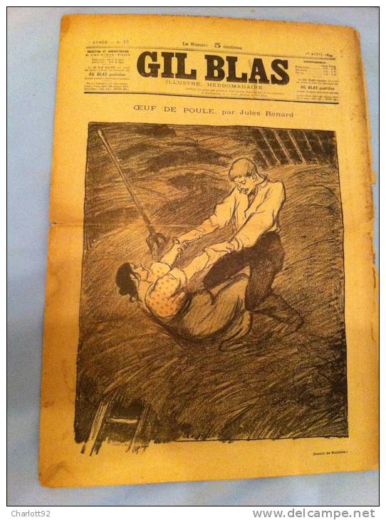 GIL BLAS ORIGINAL OEUF DE POULE PAR JULES RENARD - Magazines - Before 1900
