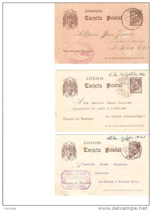 3 Tarjetas Postales De Cervantes - 1850-1931