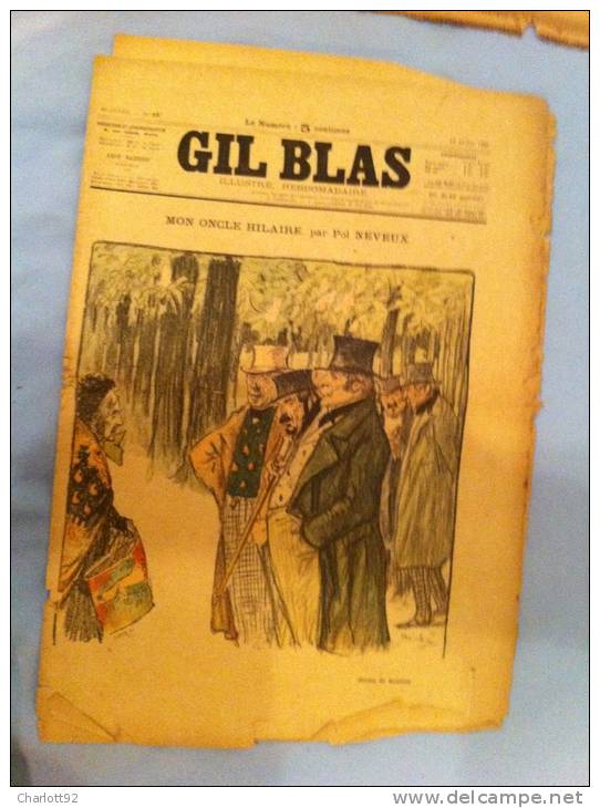 GIL BLAS Original   MON ONCLE HILAIRE PAR PAUL NEVEUX - Revues Anciennes - Avant 1900