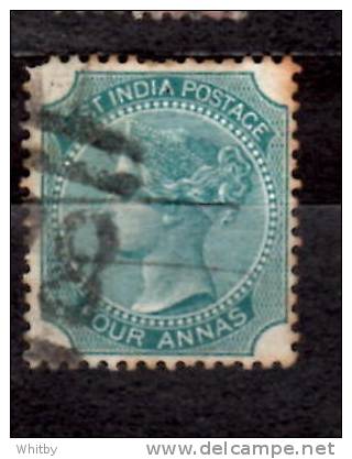 India 1866 4a Queen Victoria Issue  #26b - 1858-79 Crown Colony