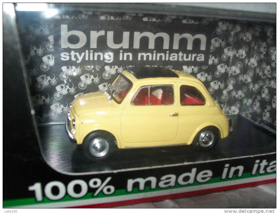 BRUMM - R455-05 -  FIAT 500 Chiusa 1965 GIALLO THAITI  AVEC SA BOITE Scala 1/43 - Brumm