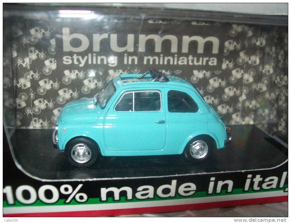 BRUMM - R474 -  FIAT 500R AZZURRO FARFALLA  AVEC SA BOITE Scala 1/43 - Brumm