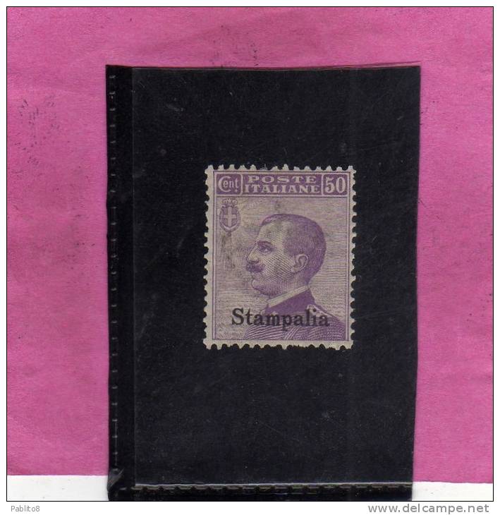 COLONIE ITALIANE EGEO 1912 STAMPALIA 50 CENTESIMI MNH BEN CENTRATO - Aegean (Stampalia)