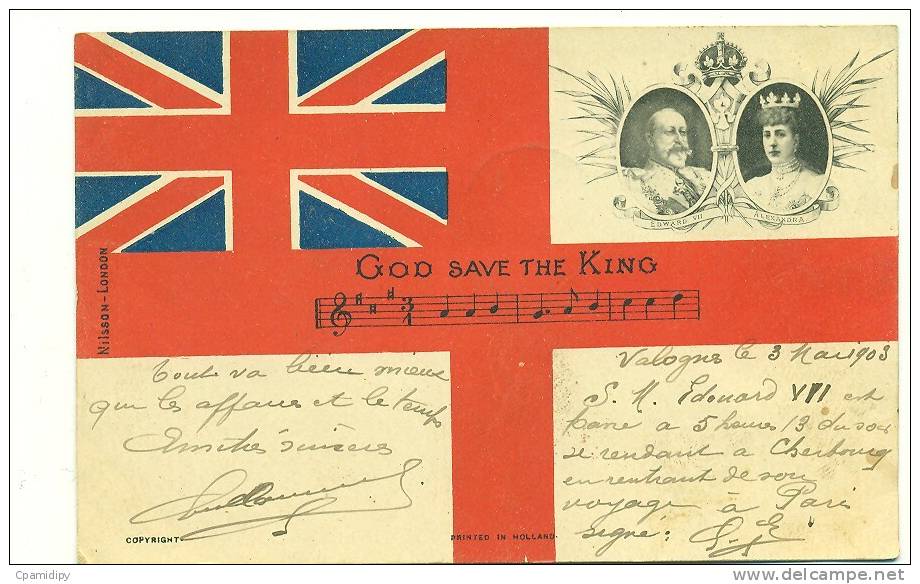 GOD SAVE THE KING (notes De Musiques) Edward VII And Alexandra (FLAG) - Other & Unclassified