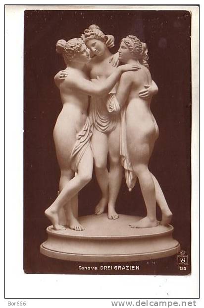 GOOD OLD Wolter 133 ART POSTCARD - Canova - Drei Grazien - Sculpturen