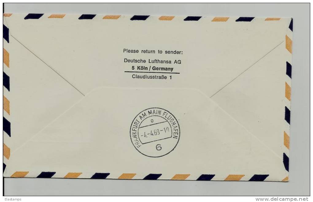 =Japan Luftpost Osaka-Frankfurt 1969 Erstflug - Airmail