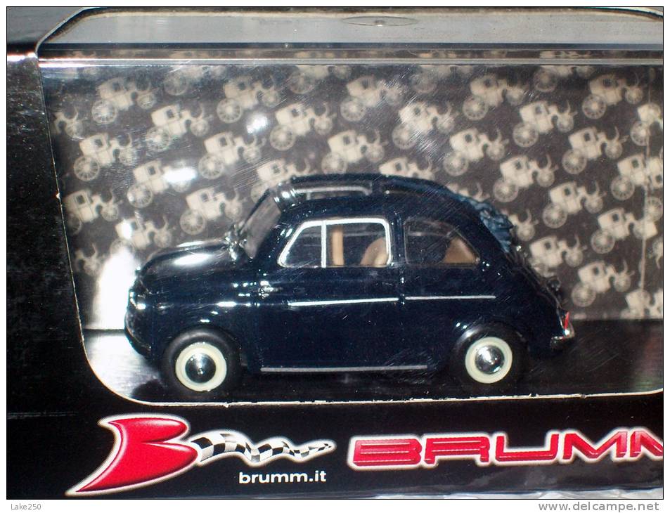 BRUMM - R342-06 -  FIAT 500 NORMALE APERTA 1957 AVEC SA BOITE Scala 1/43 - Brumm