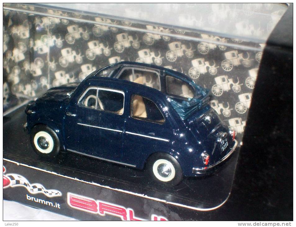 BRUMM - R342-06 -  FIAT 500 NORMALE APERTA 1957 AVEC SA BOITE Scala 1/43 - Brumm