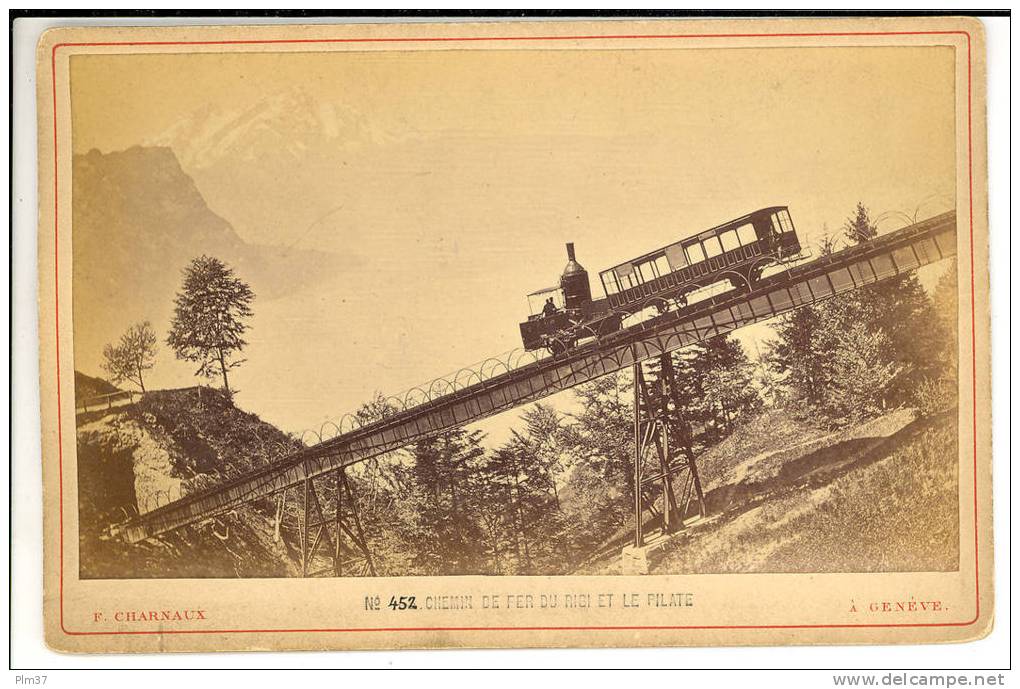 SUISSE - Chemin De Fer Du Rigi Et Le Pilate - Photo Format Cabinet Contrecollée Sur Carton Fort - Anciennes (Av. 1900)