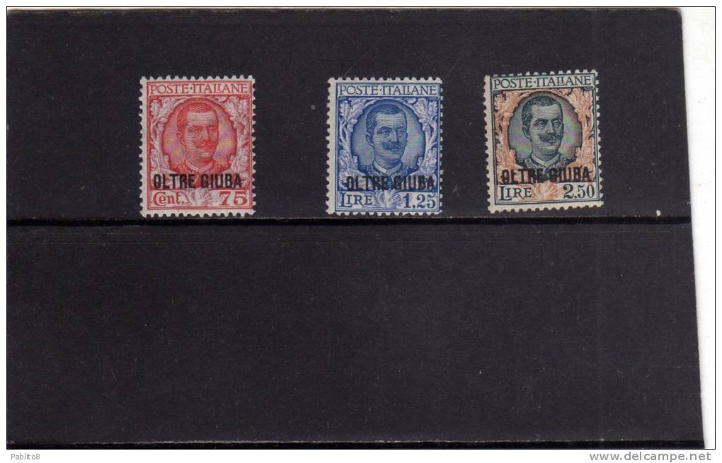 COLONIE ITALIANE OLTRE GIUBA 1926 ITALY OVERPRINTED SOPRASTAMPATI D'ITALIA SERIE COMPLETA MNH - Oltre Giuba