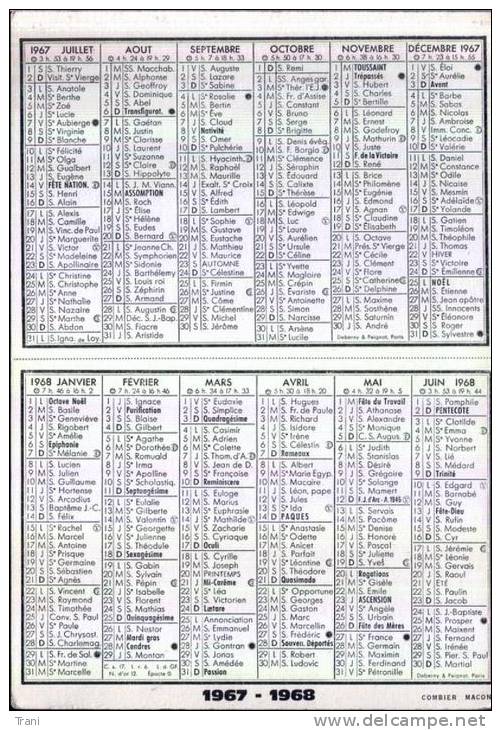 CALENDARIO TASCABILE - 1967/1968 - Petit Format : 1961-70