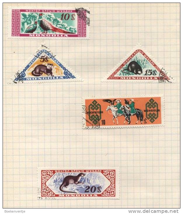 Mongolia - 5 Stamps - 5 Timbres - 5 Postzegels - Mongolie