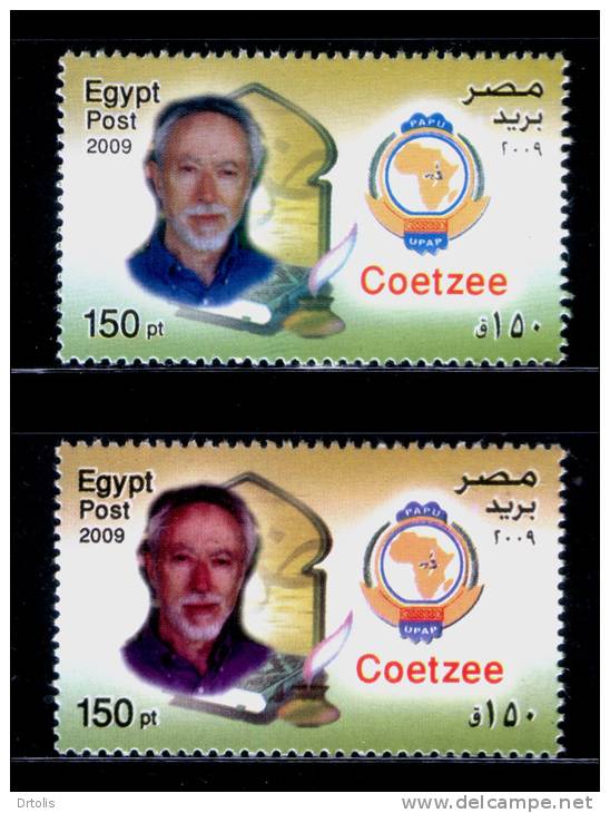EGYPT / 2009 / COLOR VARIETY / SOUTH AFRICA / AUSTRALIA / JOHN MAXWELL COETZEE / NOBEL PRIZE IN LITERATUR / MNH / VF. - Unused Stamps