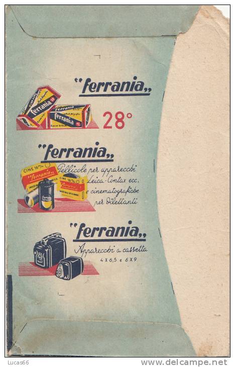 FERRANIA - 2 BUSTE PER NEGATIVI ANNI 20/30 - Publicités