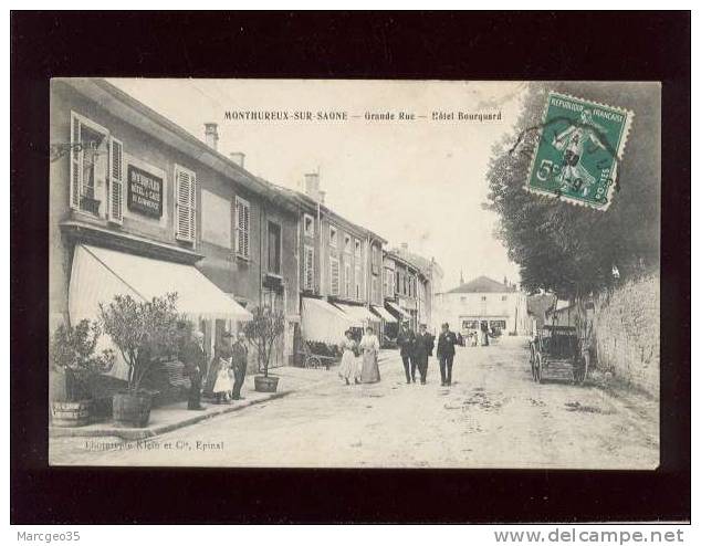 88 Monthureux Sur Saone Grande Rue Hôtel Bourquard édit. Klein , Hôtel &amp; Café Du Commerce - Monthureux Sur Saone