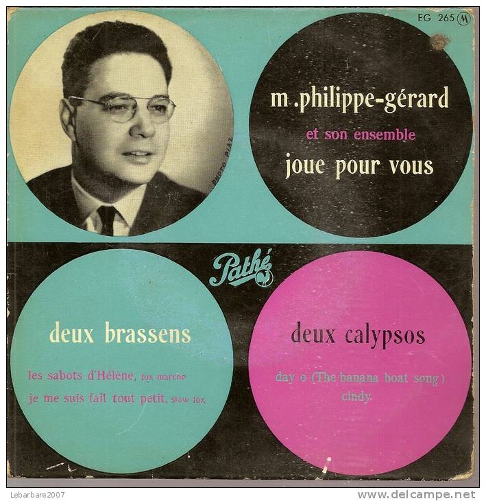 45 Tours EP - PHILIPPE-GERARD - PATHE 265 -  " LES SABOTS D'HELENE " + 3 - Other - French Music