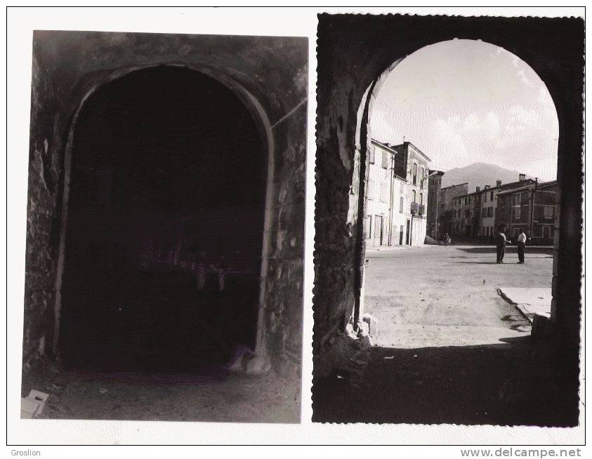 SOREDE (PYRENEES ORIENTALES) CARTE PHOTO PLACE AVEC HOMMES DISCUTANT (AVEC NEGATIF) - Autres & Non Classés