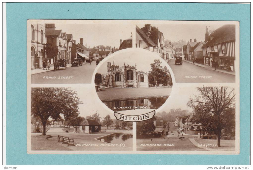 HITCHIN   -  1947  -  5  VUES  -   BELLE  CARTE PHOTO SM  D - - Hertfordshire