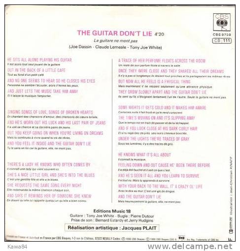 SP 45 RPM (7")  Joe Dassin " The Guitar Don't Lie " - Altri - Francese