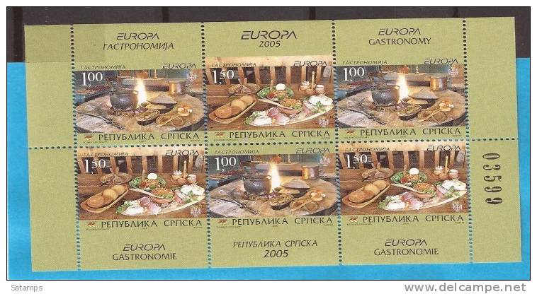 2005X -327-28D  BOSNIA REPUBLIKA SRPSKA EUROPA  GASTRONOMIA  BLOK - BOOKLET  MNH - 2005