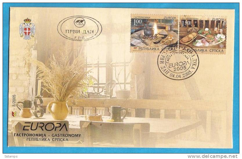 2005X -327-28A  BOSNIA REPUBLIKA SRPSKA EUROPA  GASTRONOMIA  SET-FDC  MNH - 2005