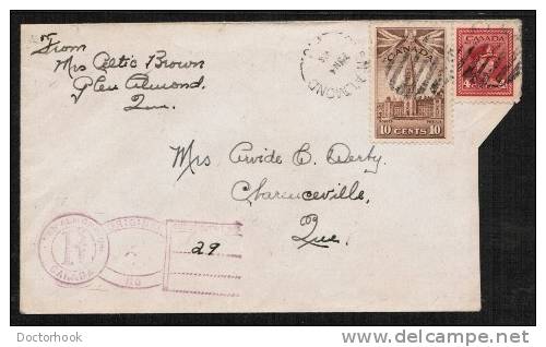 CANADA    Scarce  'GLEN ALMOND' Quebec Registered Cover "June 4 1946" - Brieven En Documenten