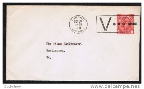 CANADA    Scott # U 53 Postal Stationary To "Stamp Wholesaler" Burlington,VT USA (Oct 20 1941) - 1903-1954 De Koningen