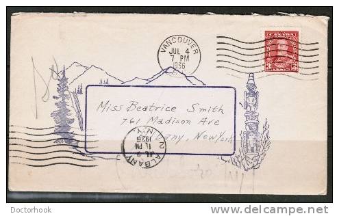 CANADA    Scott # 219  On ILLUSTRATED COVER To Albany,NY,USA (Jul/4/1936) - Covers & Documents
