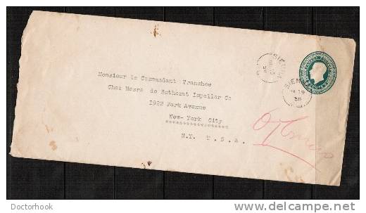 CANADA    Scott # U 20 Postal Stationary From "SIENNA,Quebec" To N.Y. USA (DE/29/30) OS-36 - 1903-1954 Reyes