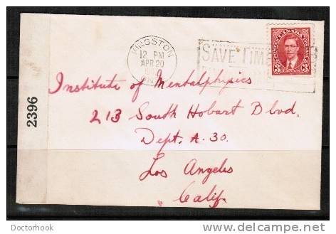 CANADA    Scott # 233 On CENSOR Cover To Los Angeles,CA,USA (APR/20/1942) - Cartas & Documentos