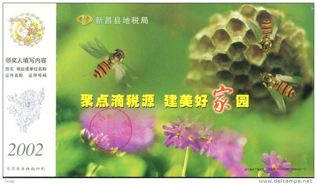 Insect Bee Honeybee  ,  Prepaid Card Postal Stationery - Honeybees