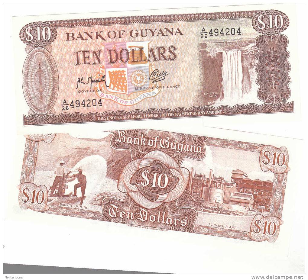 GUYANA - 10 DOLLARS 1992 UNC - P 23 F - Guyana