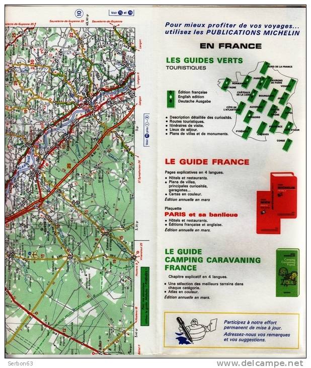 CARTE MICHELIN N°71 NEUVE PATINE SOLDE LIBRAIRIE MANUFACTURE FRANCAISE DES PNEUMATIQUES TOURISME FRANCE 1976 LA ROCHELLE - Cartes/Atlas