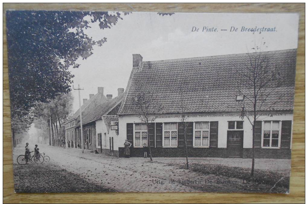 CPA - DE  PINTE  -  De  Breedestraat  (animée) - De Pinte