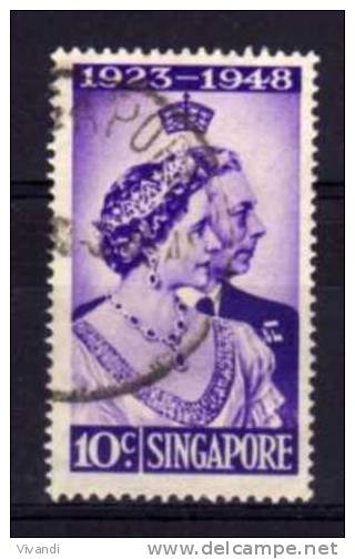 Singapore - 1948 - 10 Cents Royal Silver Wedding - Used - Singapore (...-1959)